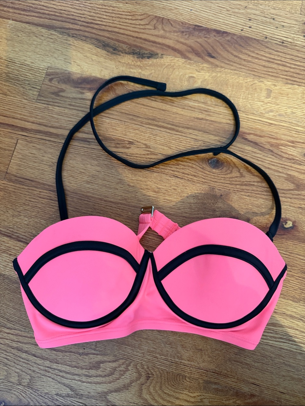 Xhilaration Neon orange and Black Bandeau Bikini Top